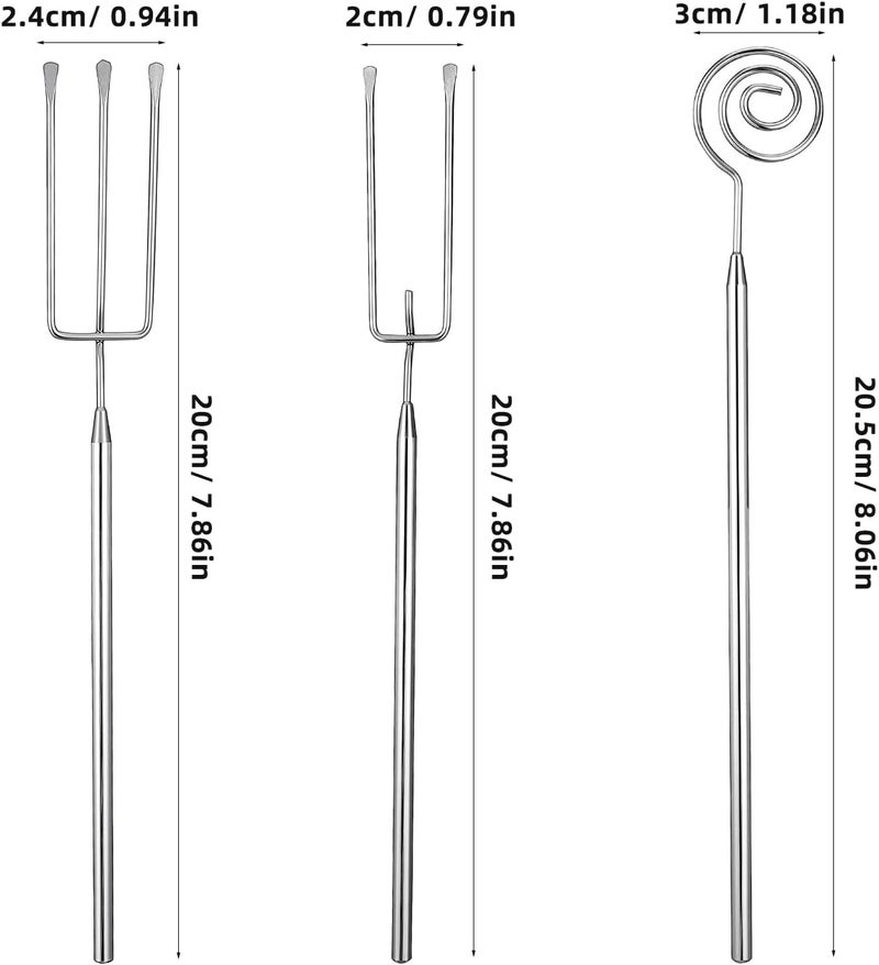 Veemoon 3 PCS Chocolate Dipping Tool,Fondue Forks Candy Dipping Tools for Chocolates Appetizers Cheese Fruits Nuts Cake Balls Kitchen Baking Supplies for Home Restaurant Hotel Bar - 7.86-8.06 Inch - Image 5